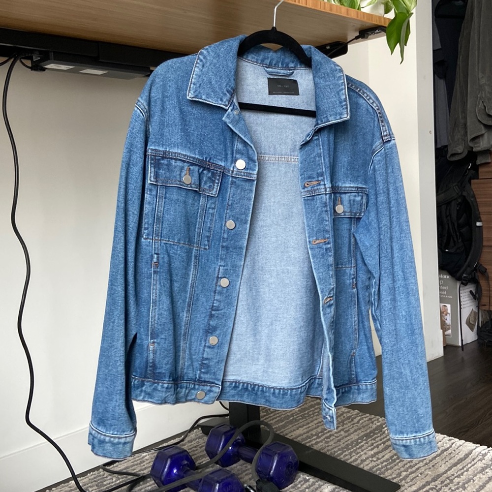 Oak + Fort oversized denim jacket in medium wash